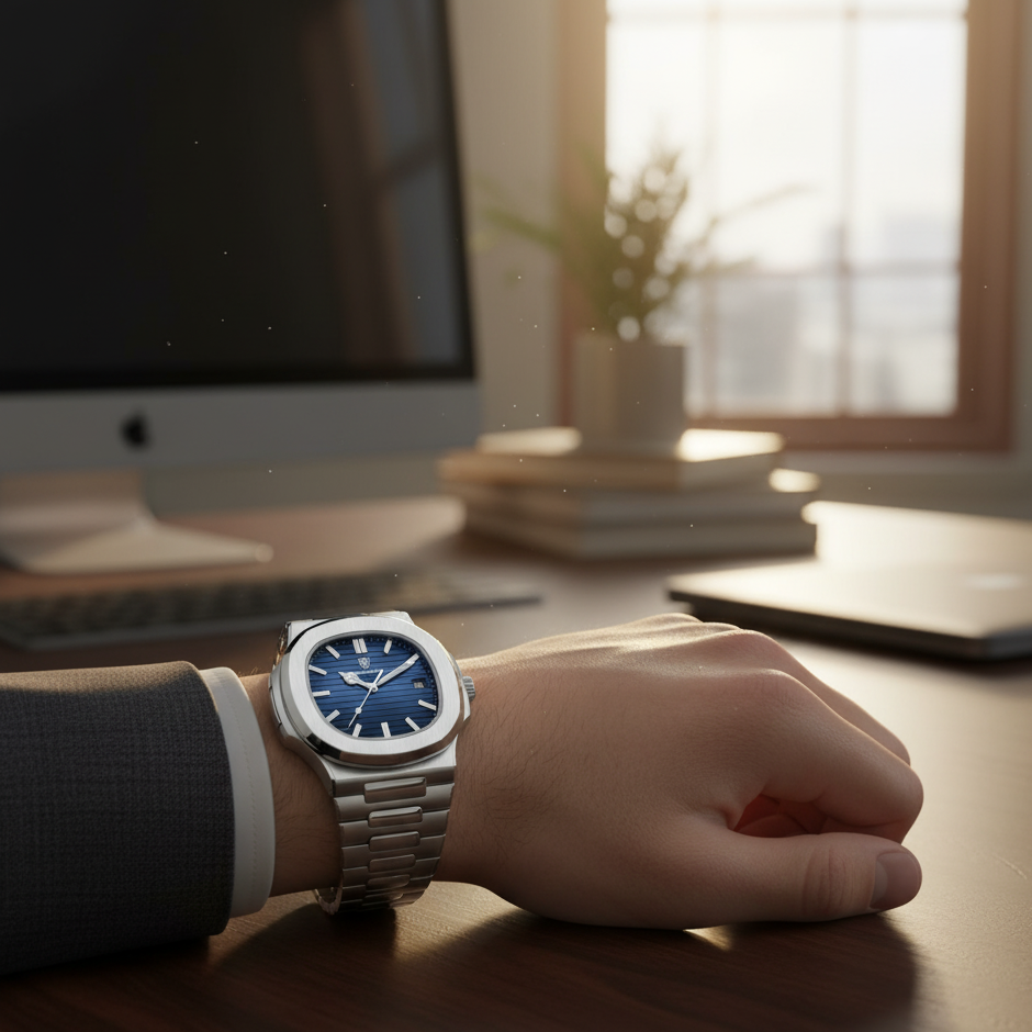 Relógio Masculino prateado em aço Nume