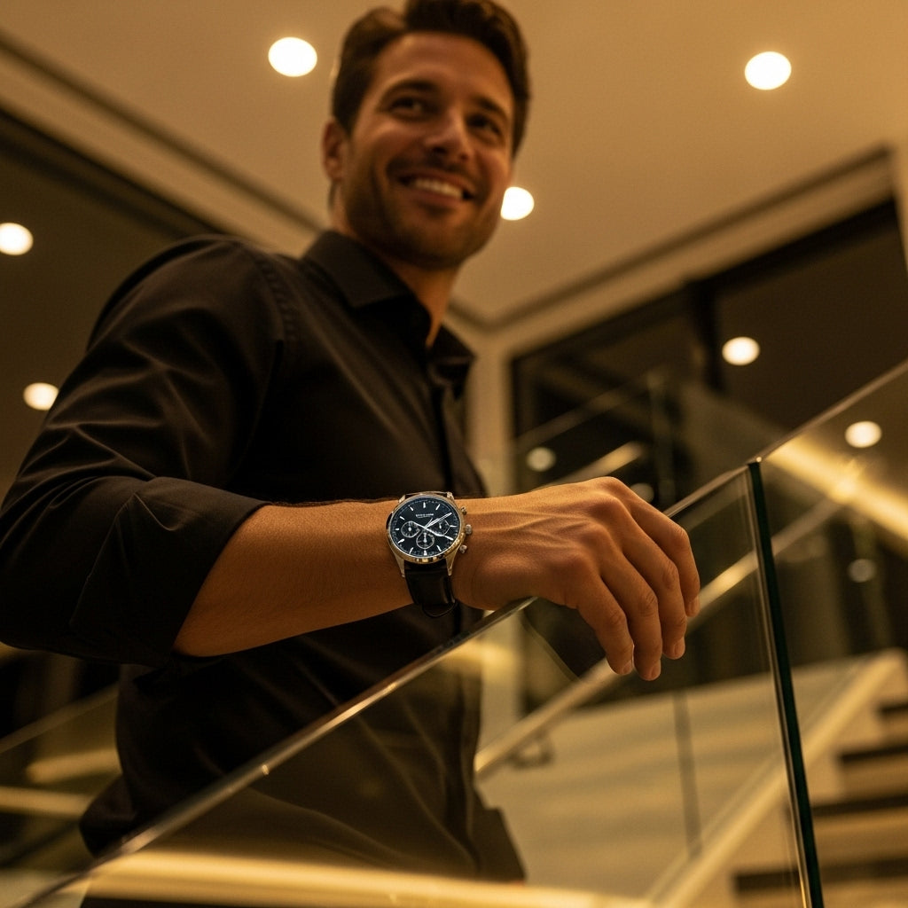 Relógio Marculino Bellencourt em Couro