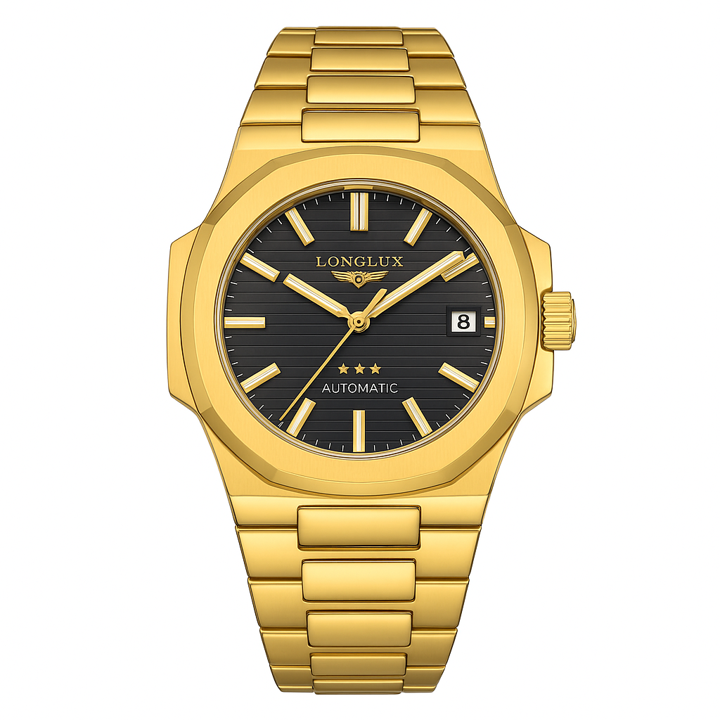 relógio pulseira em aço
relógio dourado
relógio masculino
relógio em aço
relógio automático