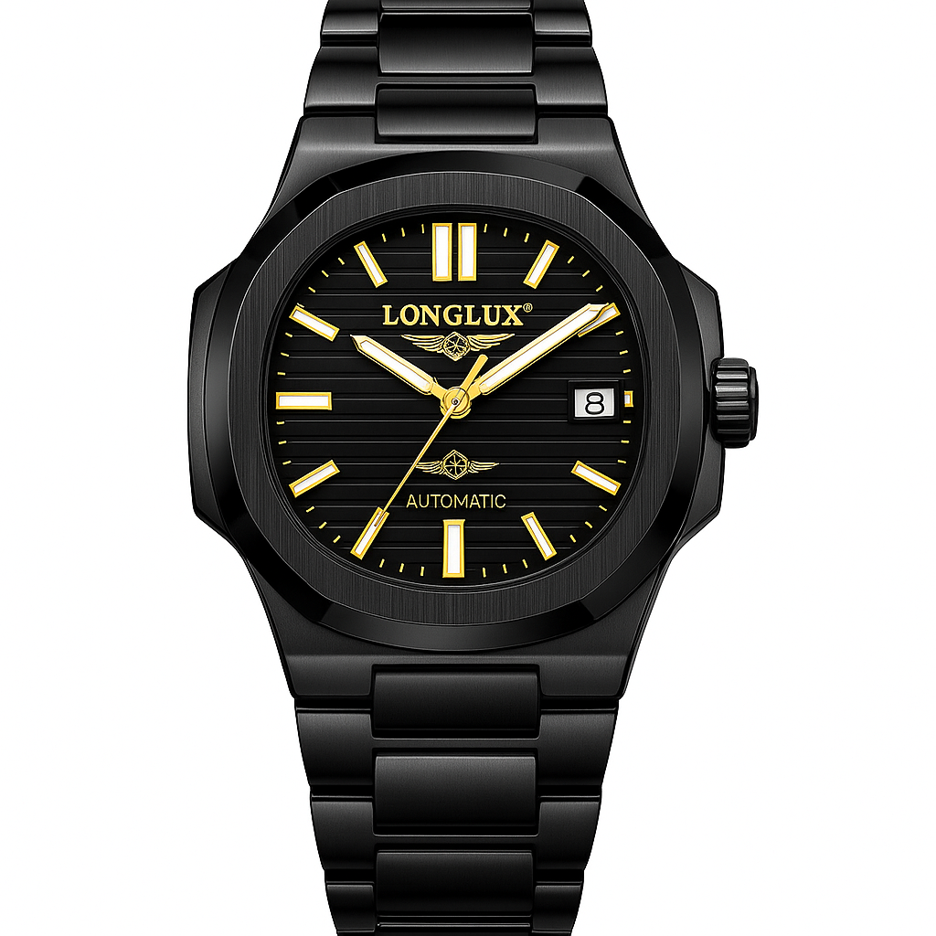 relógio pulseira em aço
relógio preto
relógio masculino
relógio em aço
relógio automático