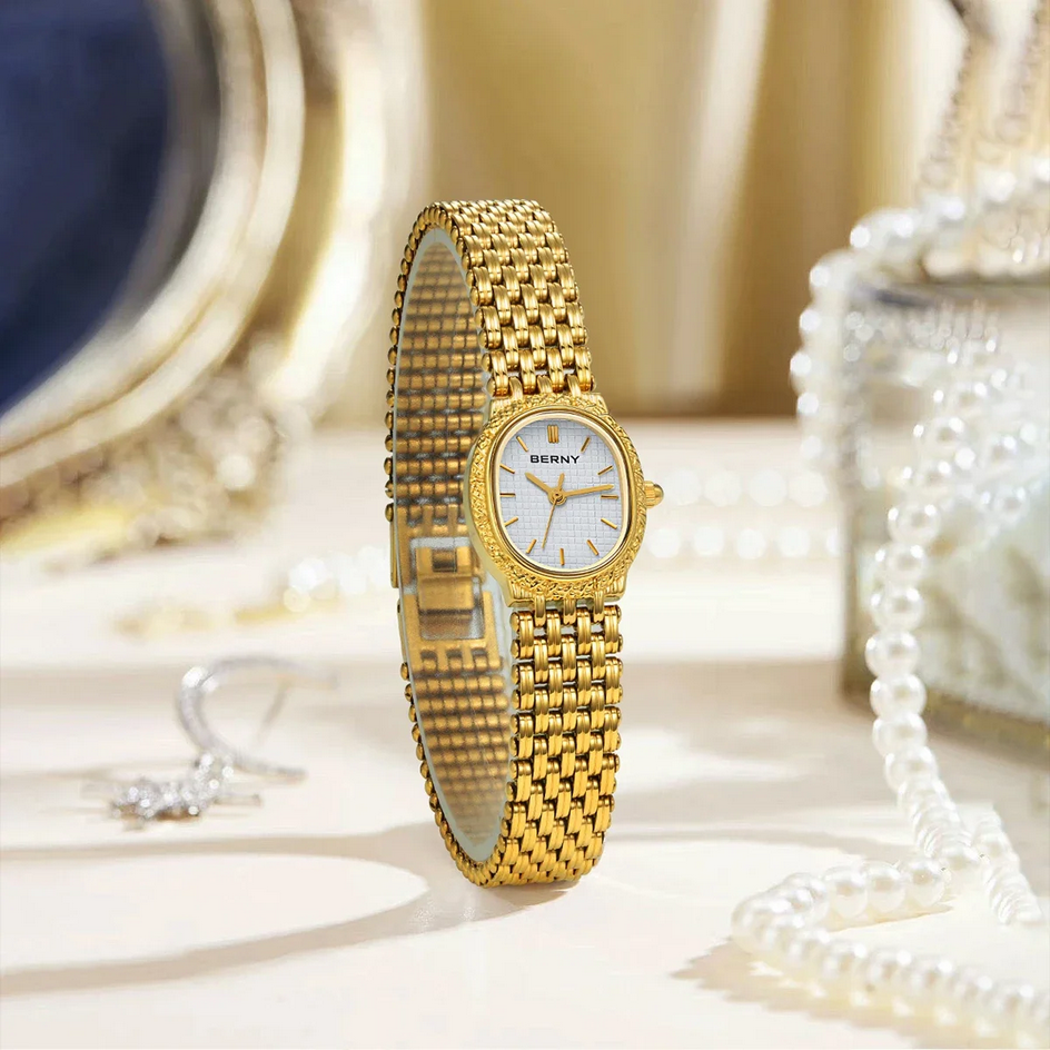 Relógio Feminino Dourado em Aço Celestia