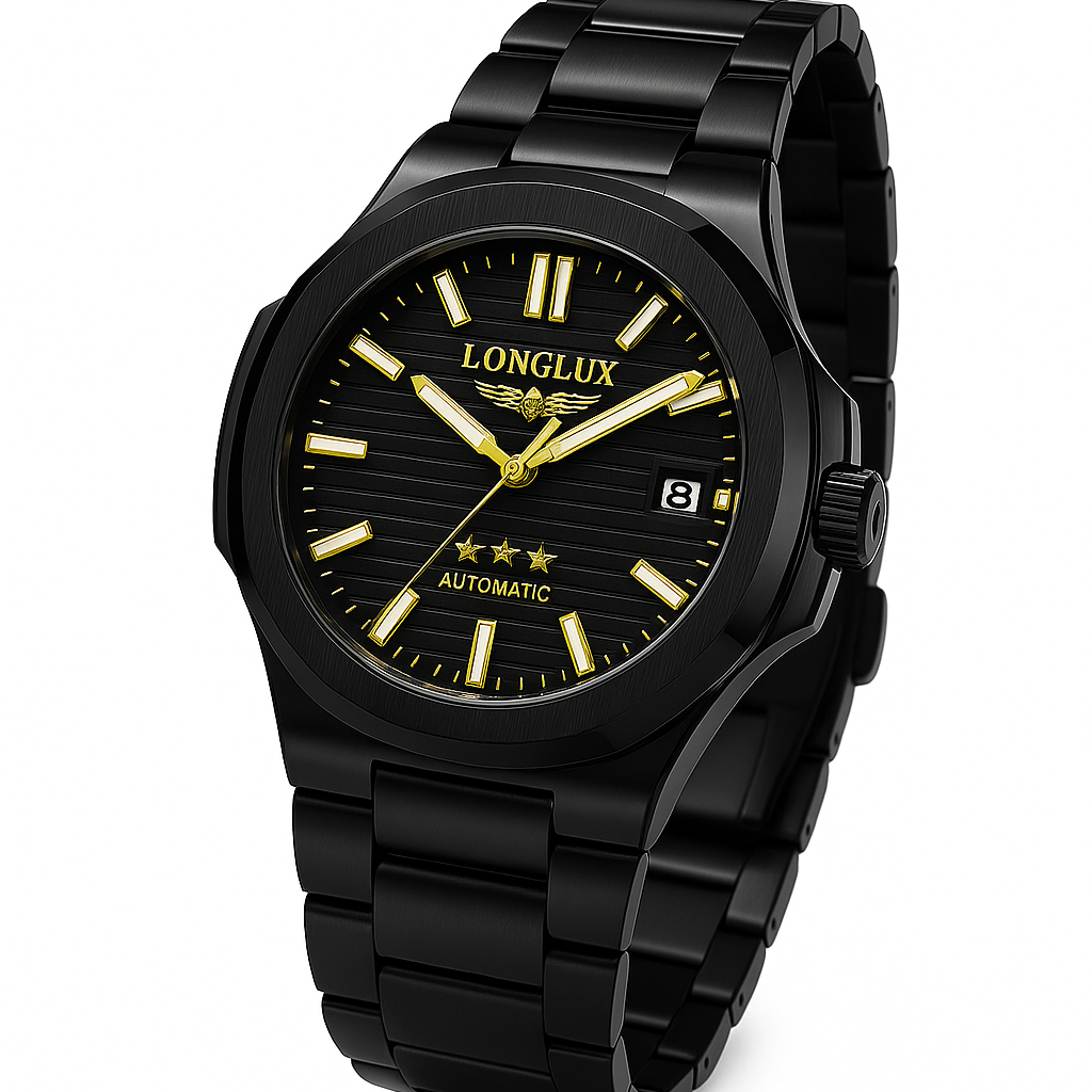 relógio pulseira em aço
relógio preto
relógio masculino
relógio em aço
relógio automático
